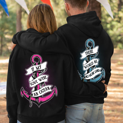 Romatic Anchor Couple Hoodies Valentine Gift Couple Matching Hoodie