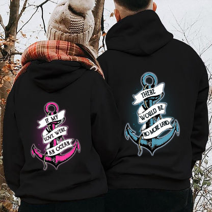 Romatic Anchor Couple Hoodies Valentine Gift Couple Matching Hoodie