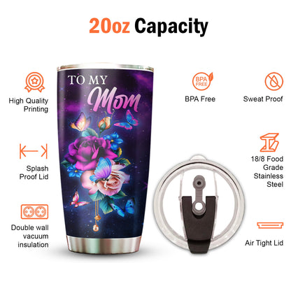 Love You Mom Butterfly Rose 20Oz Tumbler