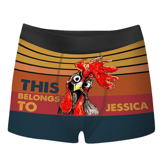 This Cock Belongs To Custom Name All Over Print Men's Boxer Brief