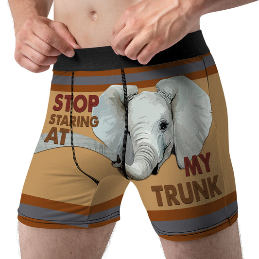 Stop Staring At My Truck Elephant All Over Print Men's Boxer Brief