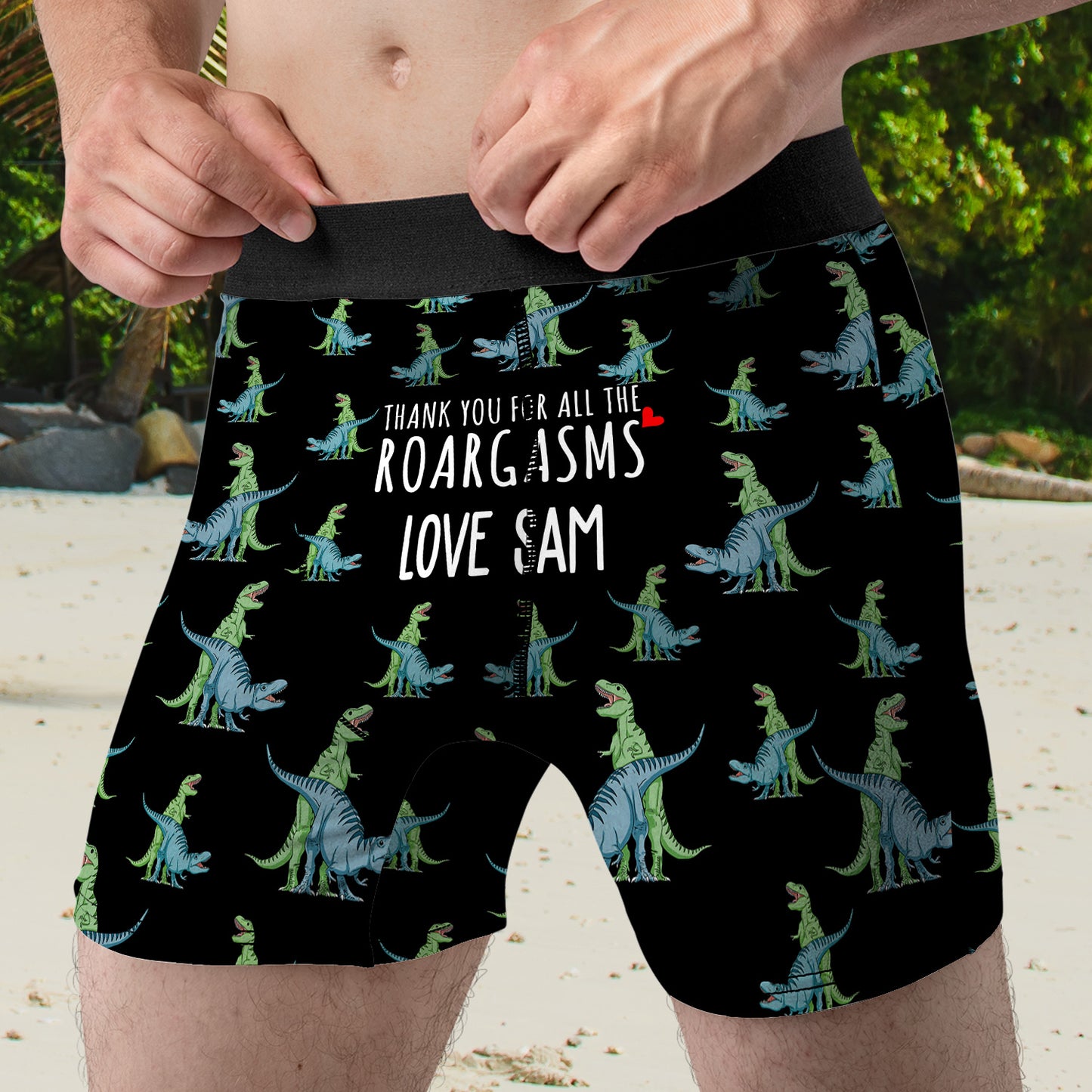 Thank You For All The Roargasms Custom Name Men's Boxer Brief