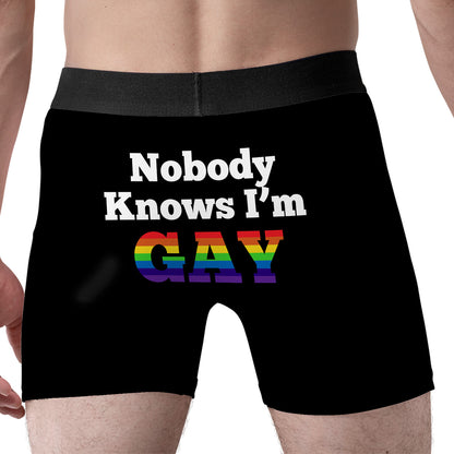 Custom Image Nobody Knows I Am Gay All Over Print Men's Boxer Brief