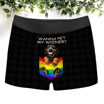 Wanna To Pet My Wiener? All Over Print Men's Boxer Brief