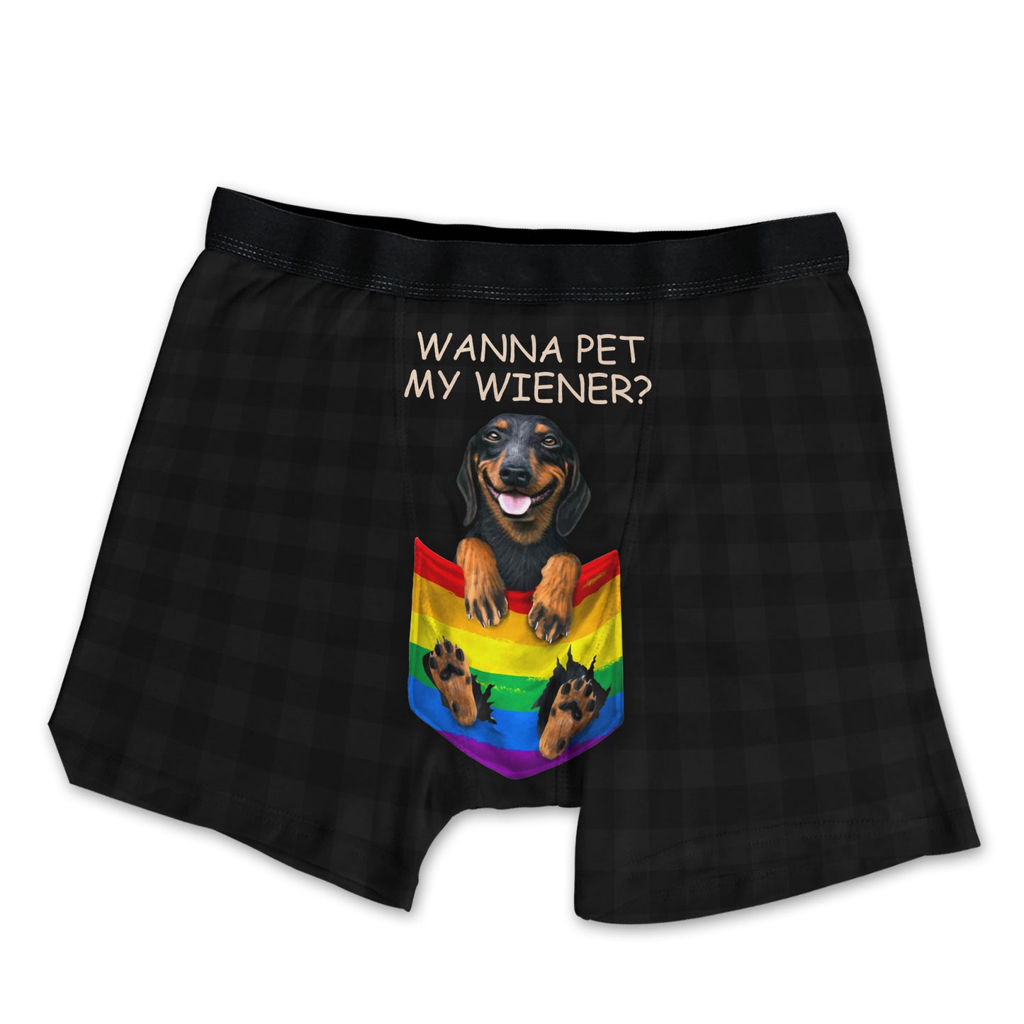 Wanna To Pet My Wiener? All Over Print Men's Boxer Brief