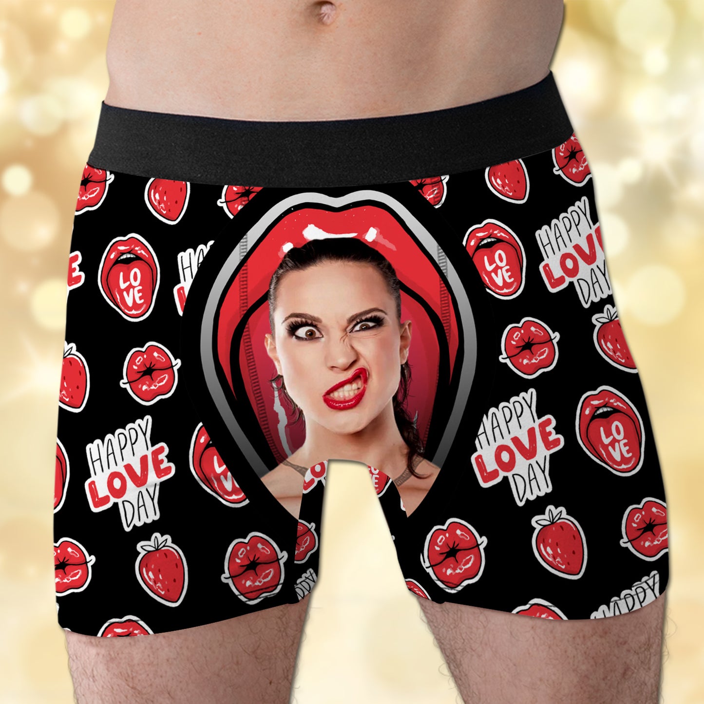 Custom Image Happy Love Day Valentine Over Print Men's Boxer Brief