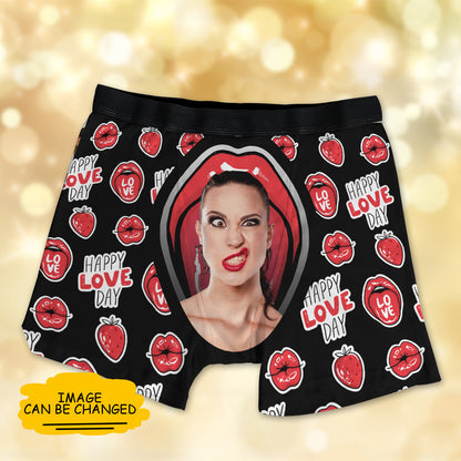 Custom Image Happy Love Day Valentine Over Print Men's Boxer Brief