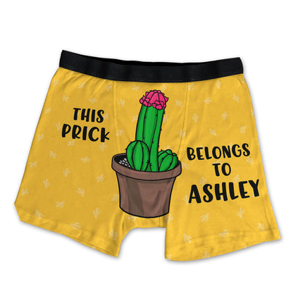 Funny Custom Name This Prick Belongs To Over Print Men's Boxer Brief