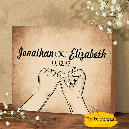 Pinky Swear Custom Name And Date Couple Valentine Gift Canvas