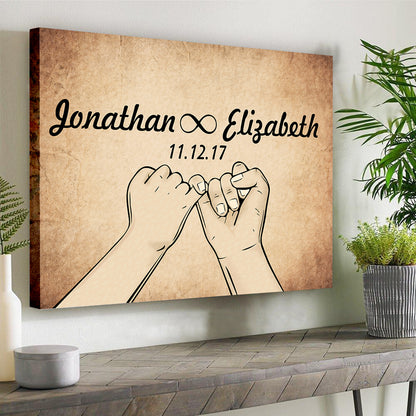 Pinky Swear Custom Name And Date Couple Valentine Gift Canvas