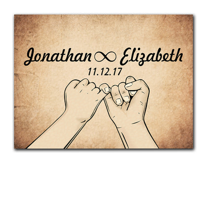 Pinky Swear Custom Name And Date Couple Valentine Gift Canvas