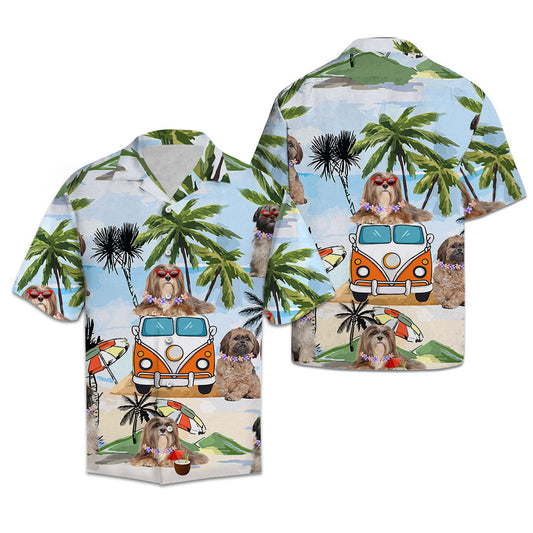 Custom Image Cool Dog  Hippie Car Tropical - Hawaiian Shirt  Personalizedwitch For Dog Lovers