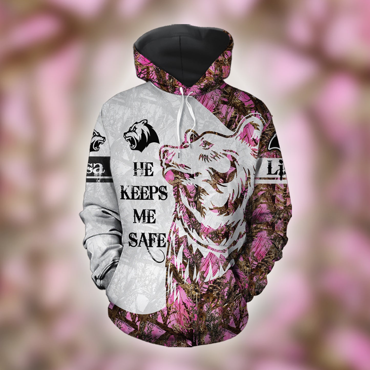 Bear Strong Couple Custom Name All Over Print Valentine Gift Couple Matching 3D Hoodie Personalizedwitch For Bear Lovers