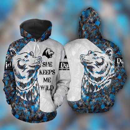 Bear Strong Couple Custom Name All Over Print Valentine Gift Couple Matching 3D Hoodie Personalizedwitch For Bear Lovers