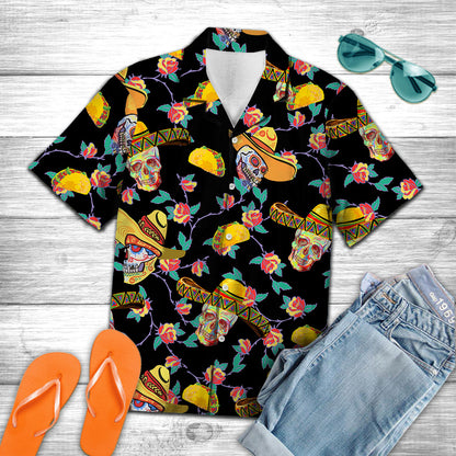 Skull Tacos Taco Bell Pattern - Hawaiian Shirt Personalizedwitch