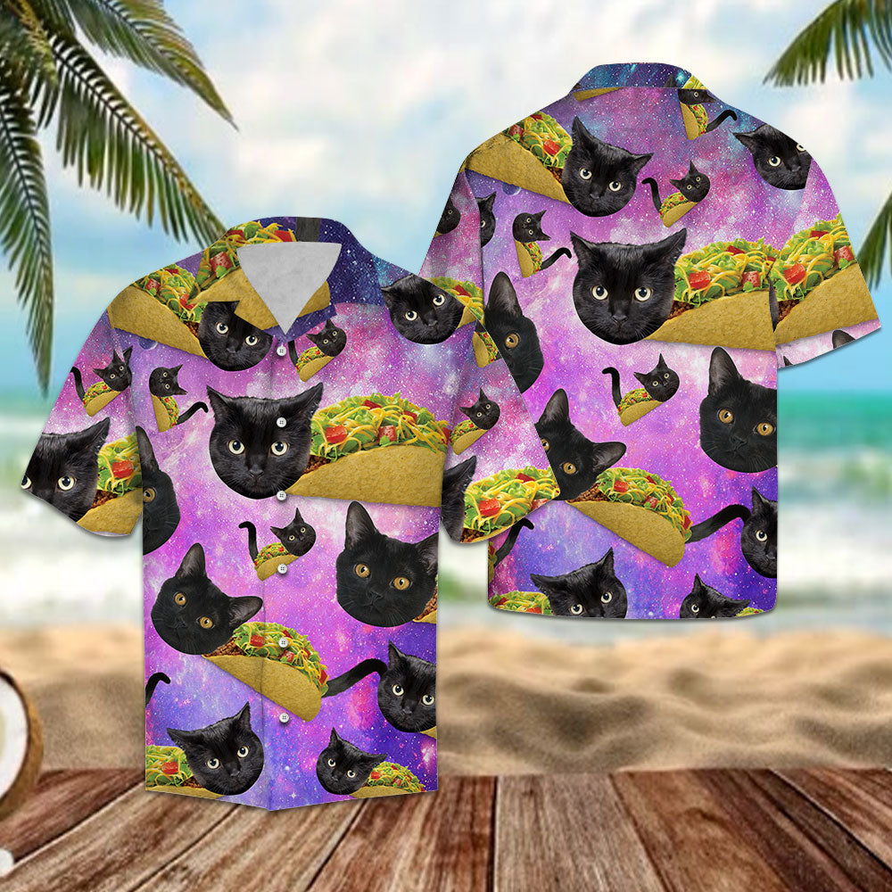 Black Cat Tacos Taco Bell Galaxy  - Hawaiian Shirt Personalizedwitch