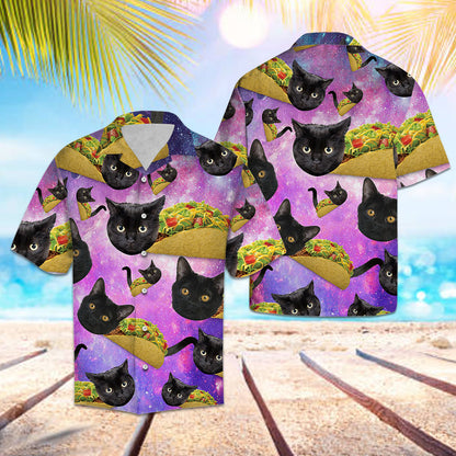 Black Cat Tacos Taco Bell Galaxy  - Hawaiian Shirt Personalizedwitch