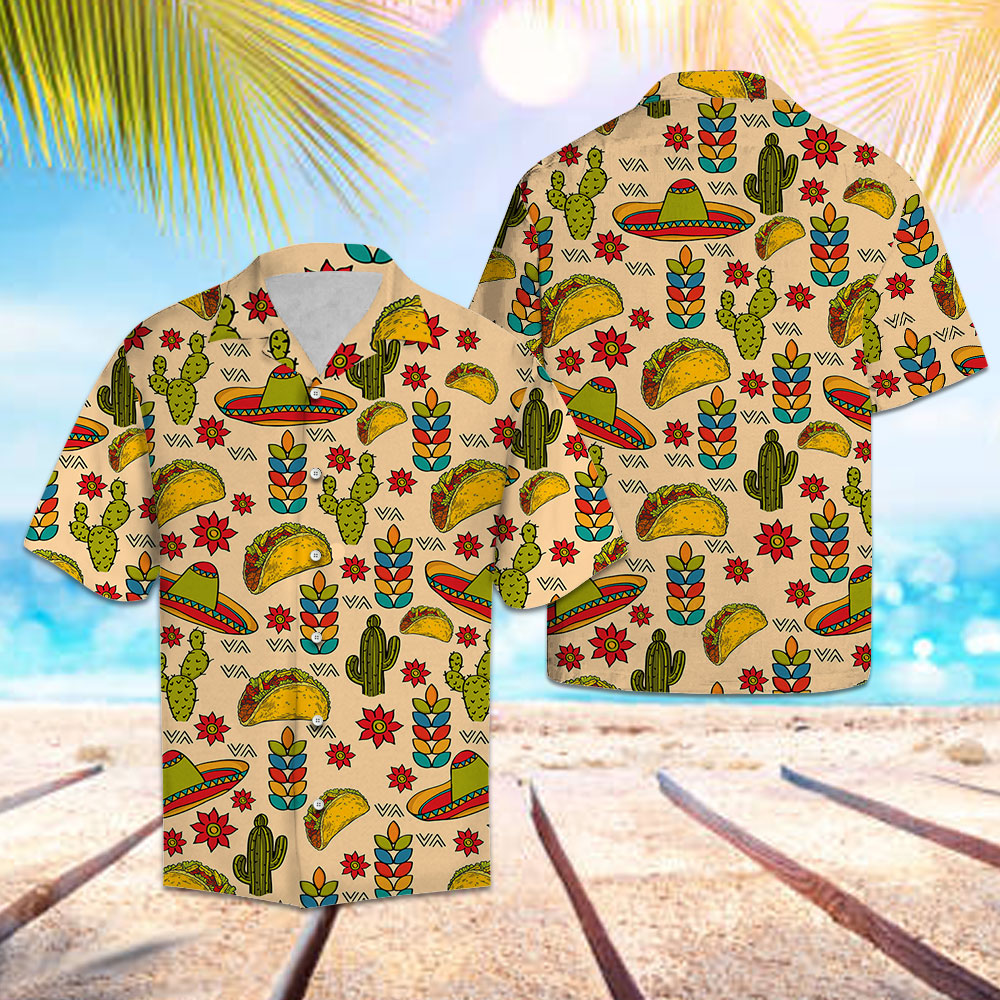 Vintage Taco Bell Hawaiian Shirt 90s Uniform All Over Print 