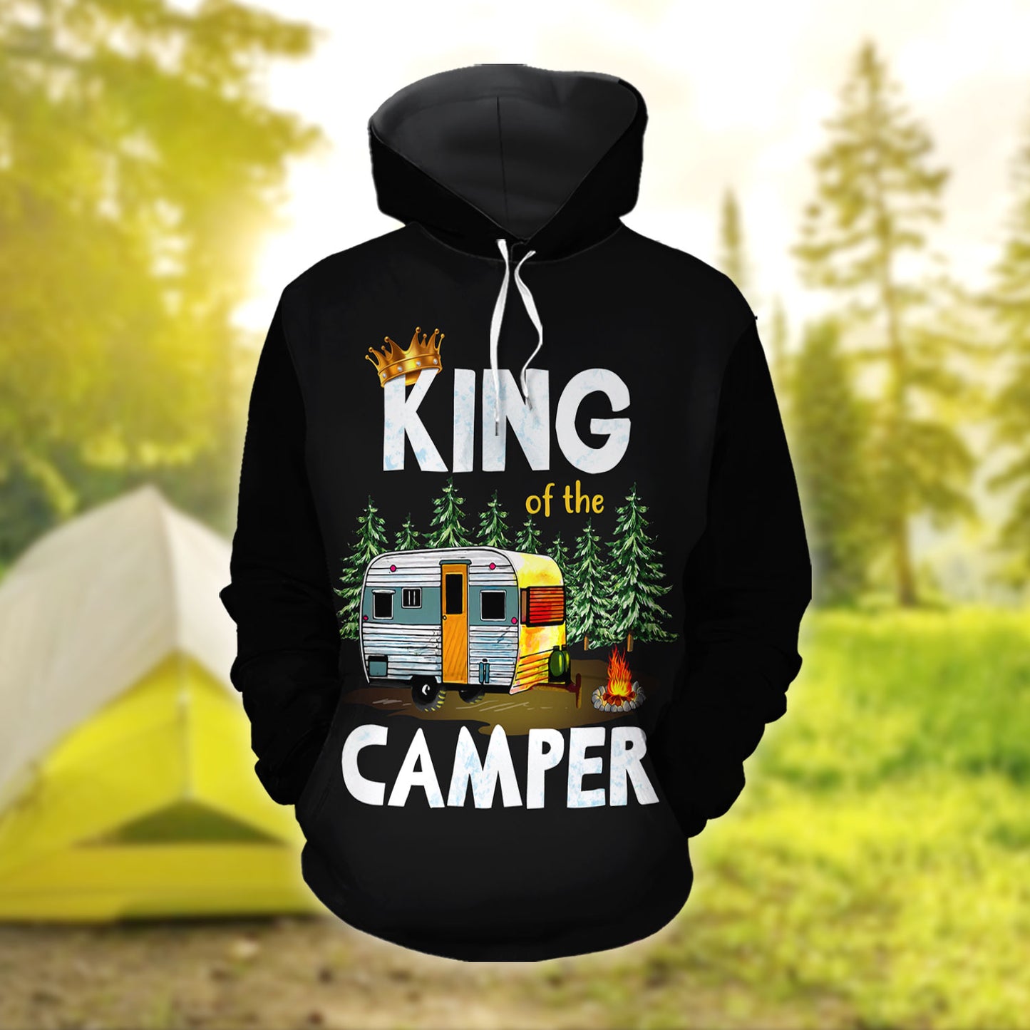 King And Queen Of The Camper Couple Hoodies Camping Gift Couple Matching Hoodie