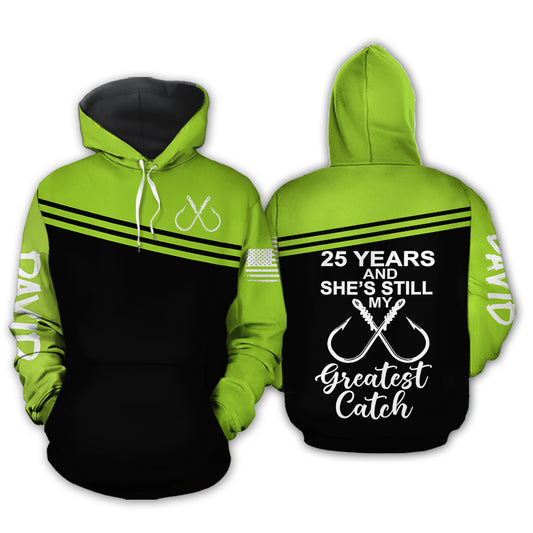 Fishing After All This Year She Is Still My Greatest Catch All Over Print Valentine Gift Couple Matching 3D Hoodie Personalizedwitch