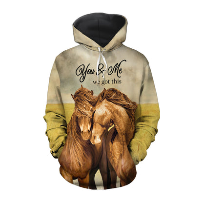 You And Me We Got This Horse Couple All Over Print 3D Matching Hoodie For Horse Lovers