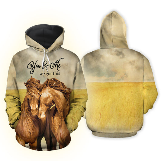 You And Me We Got This Horse Couple All Over Print 3D Matching Hoodie For Horse Lovers
