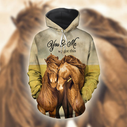 You And Me We Got This Horse Couple All Over Print 3D Matching Hoodie For Horse Lovers