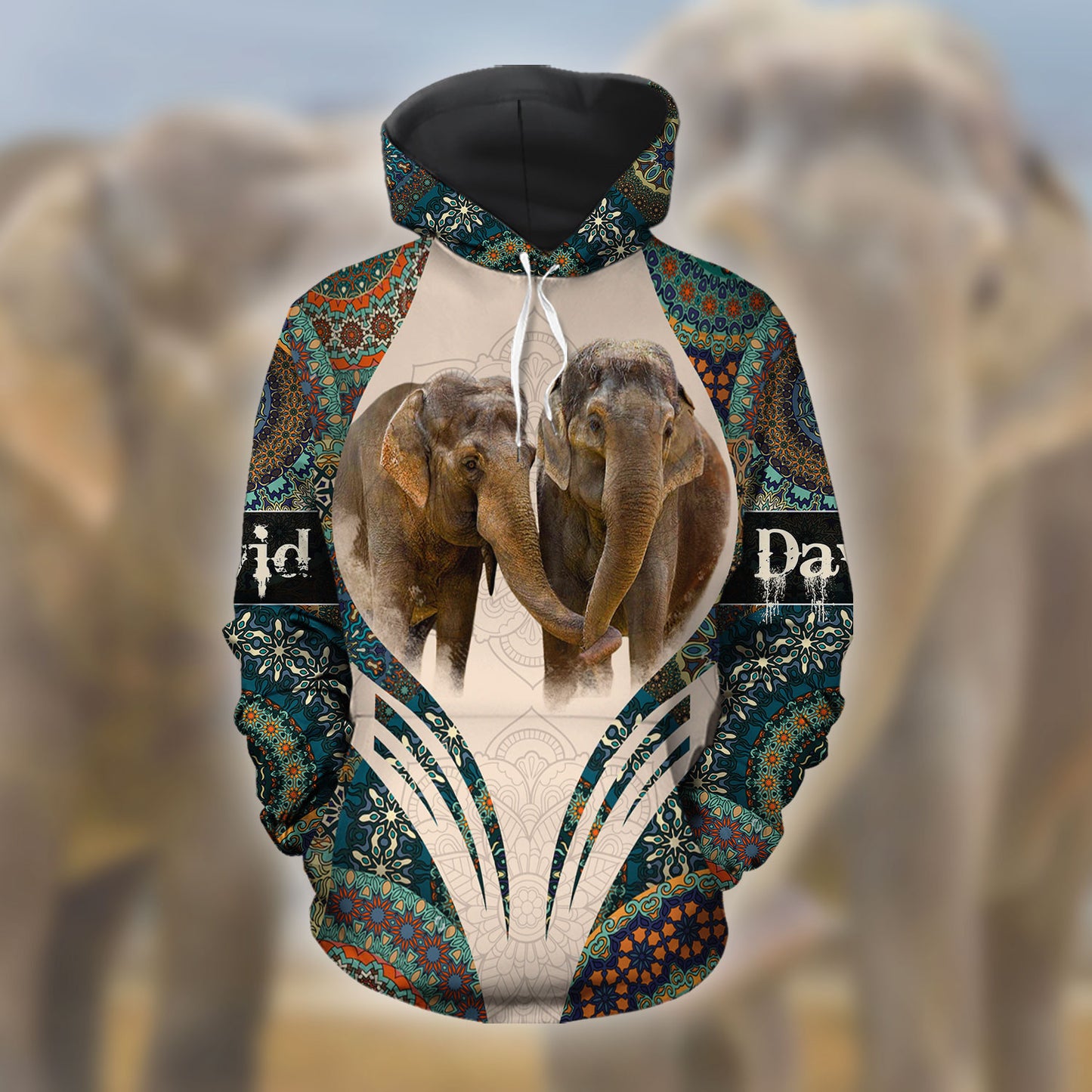 Couple Elephant Mandala All Over Print 3D Matching Hoodie For Elephant Lovers