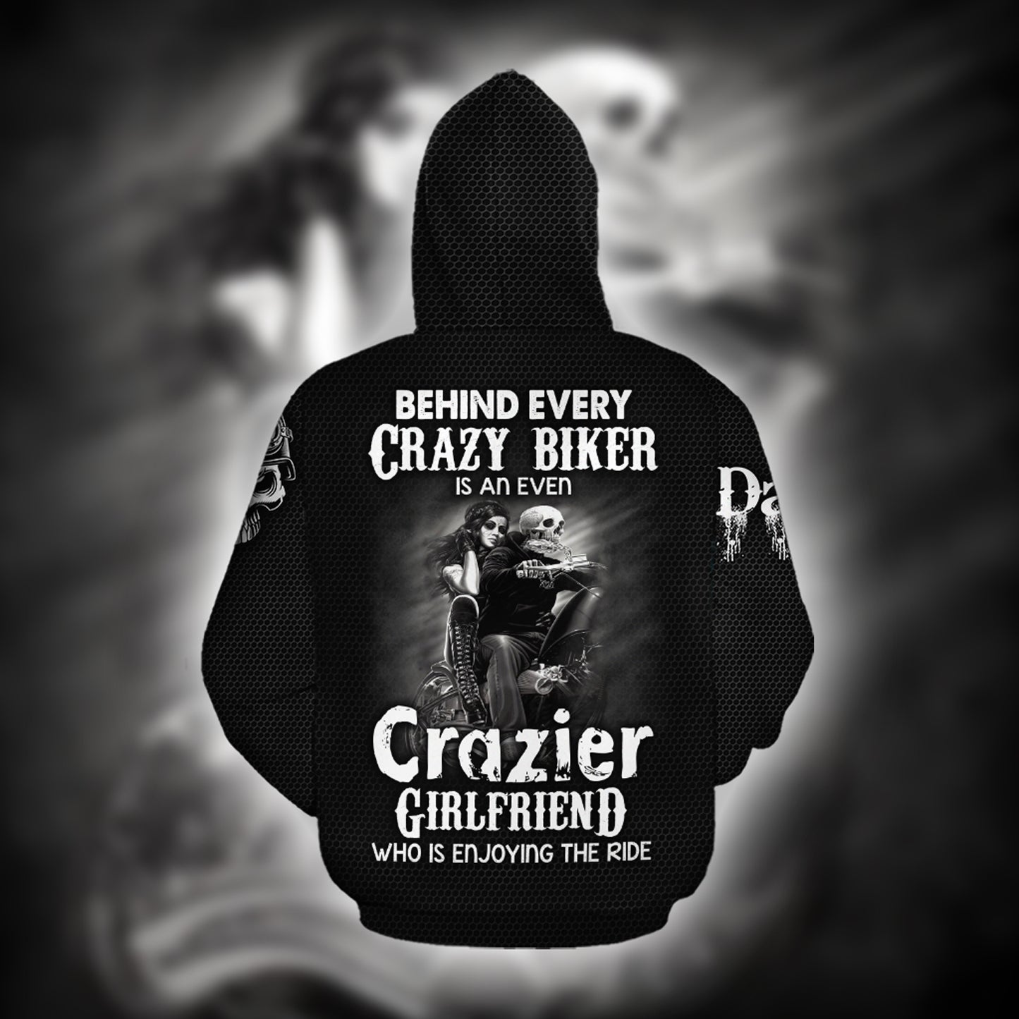 Motorcyle Crazy Biker Boyfriend Over Print 3D Matching Hoodie Personalizedwitch For Motorcyle Couple