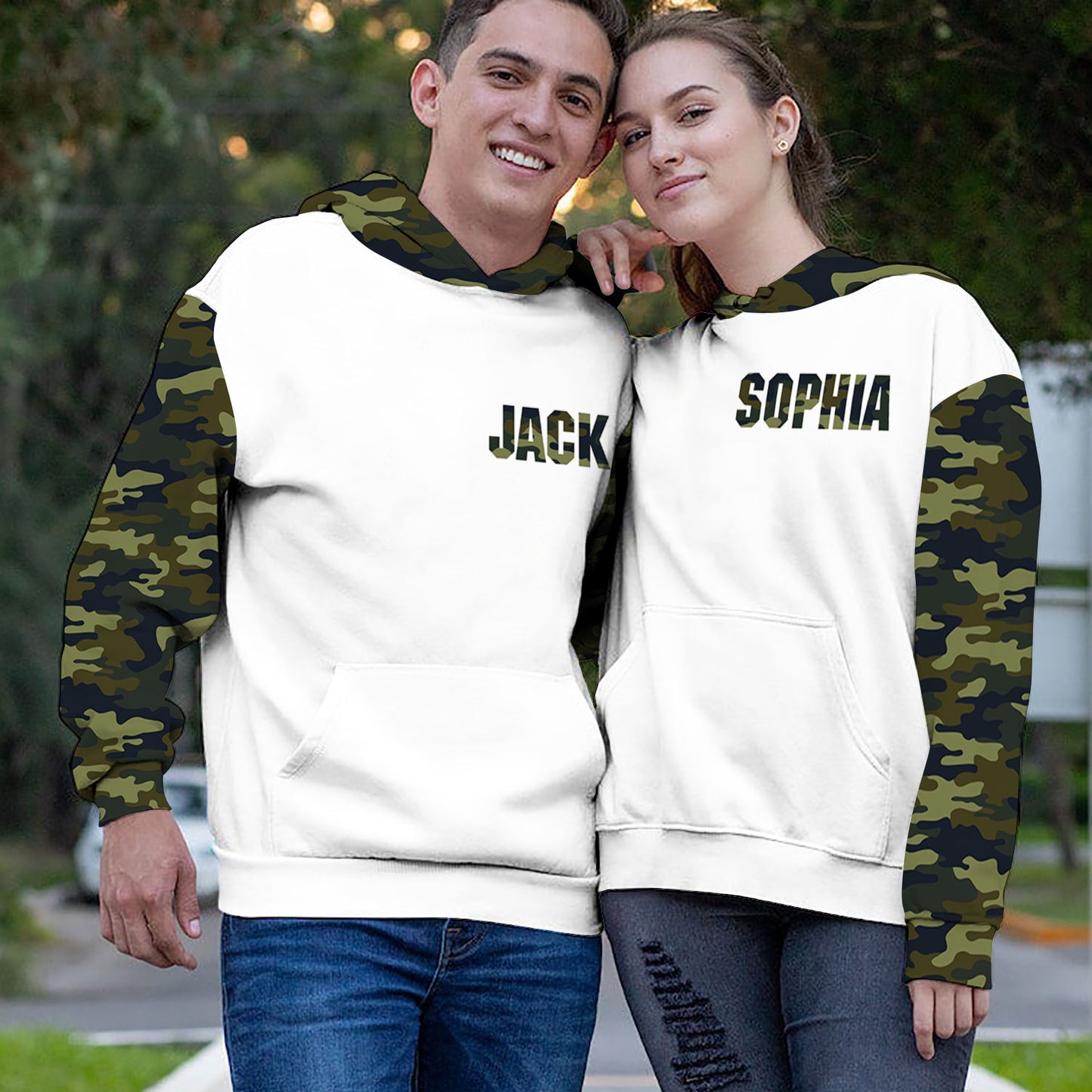 Bonnie and Clyde Custom Name And Number All Over Print Valentine Gift Couple Matching 3D Hoodie Personalizedwitch For Couple