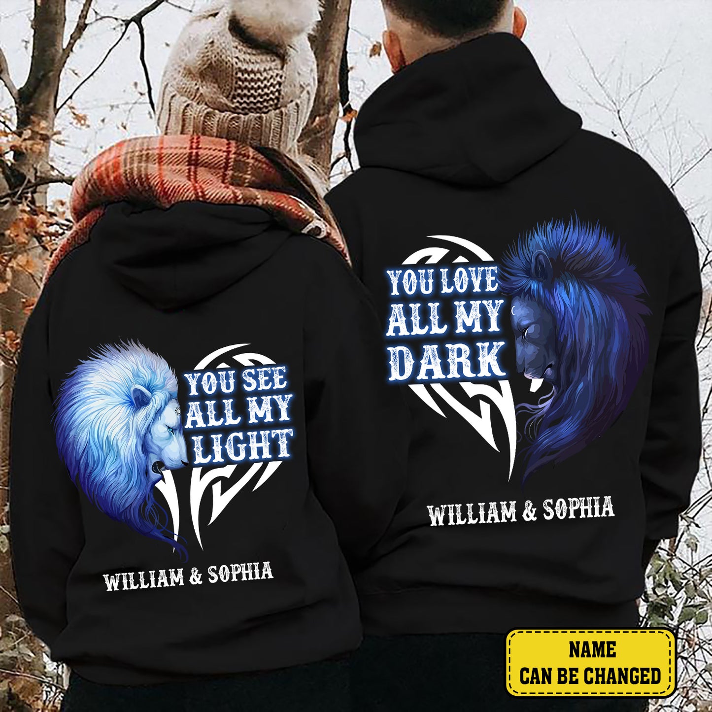 You See All My Light You Love All My Dark All Valentine Gift Couple Matching Hoodie