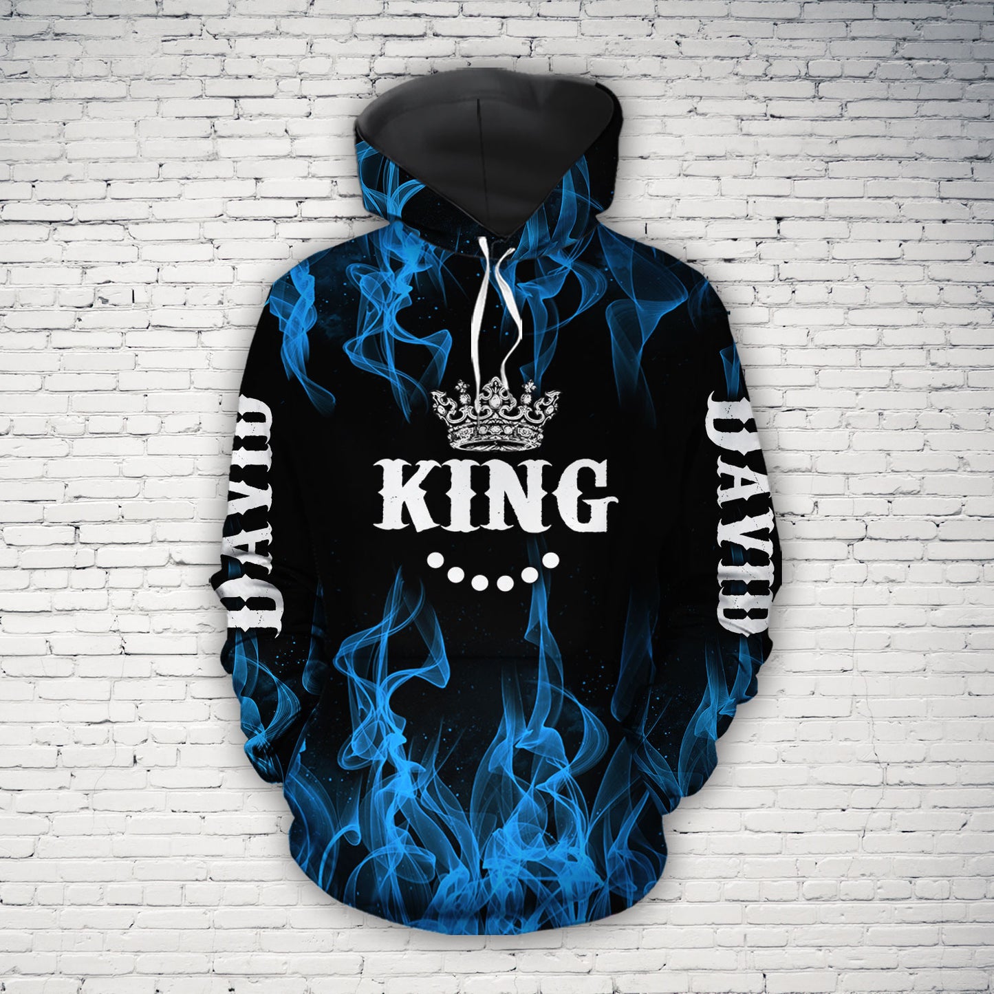 King And Queen Custom Name All Over Print Valentine Gift Couple Matching 3D Hoodie For Couple