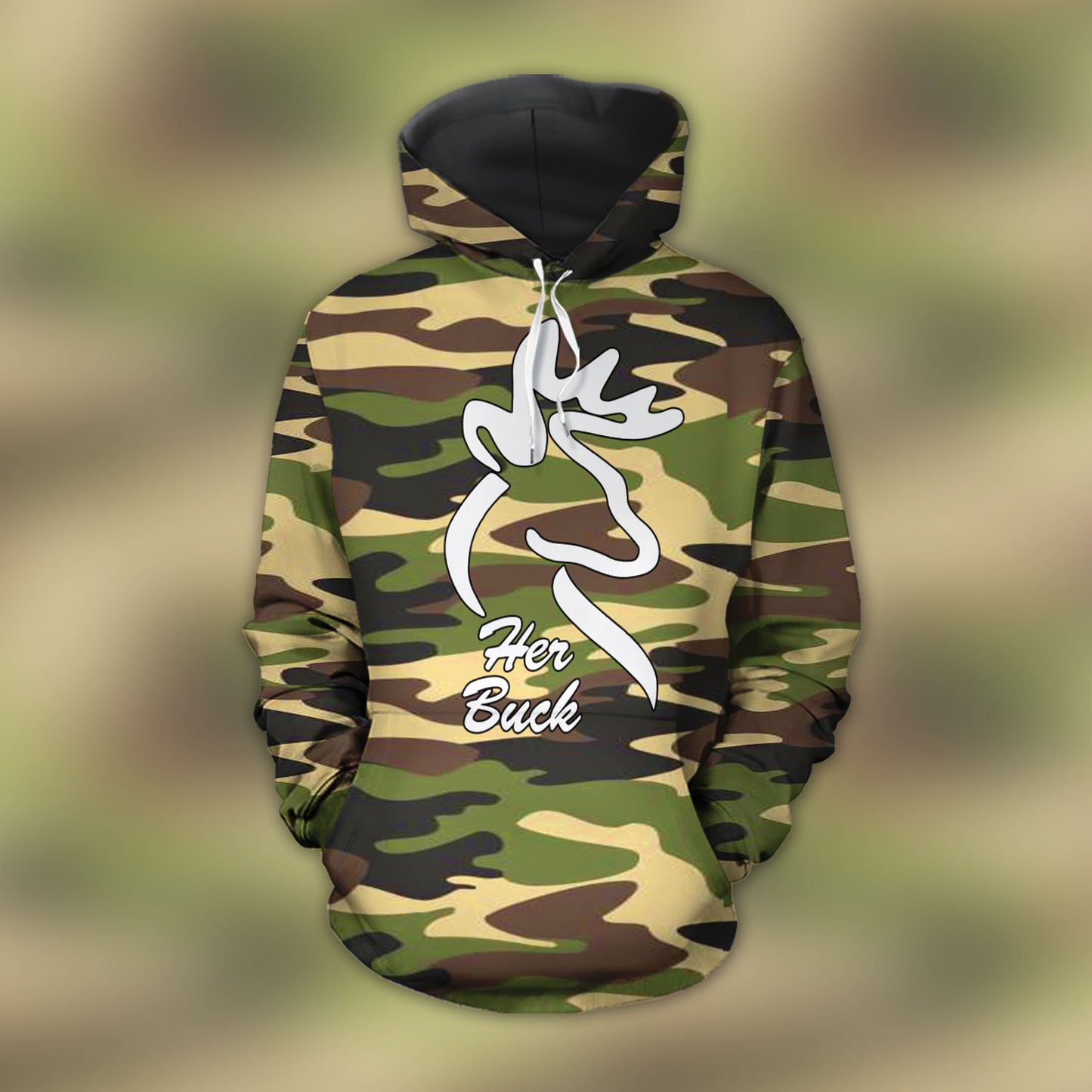Her Buck His Doe Camouflage Custom Number Matching Couple Hoodie Personalizedwitch For Couple