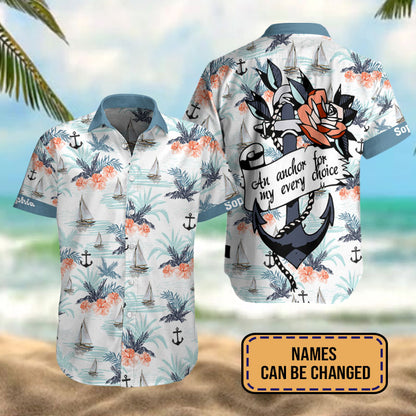 A Ship That Always Stays The Course Custom Name Matching Hawaiian Shirt Personalizedwitch For Couple