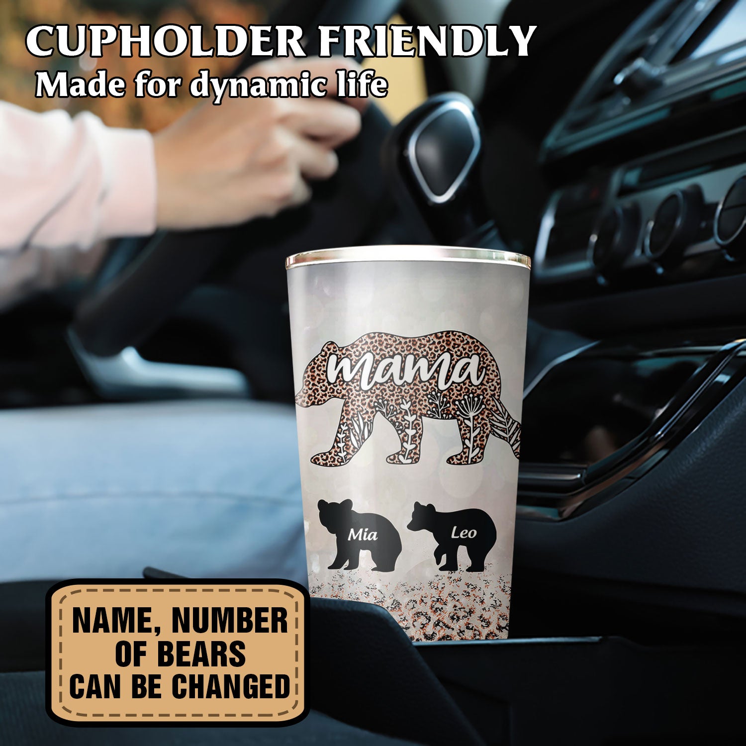 Mama Bear Personalized 12 oz. Double-Wall Ceramic Travel Mug