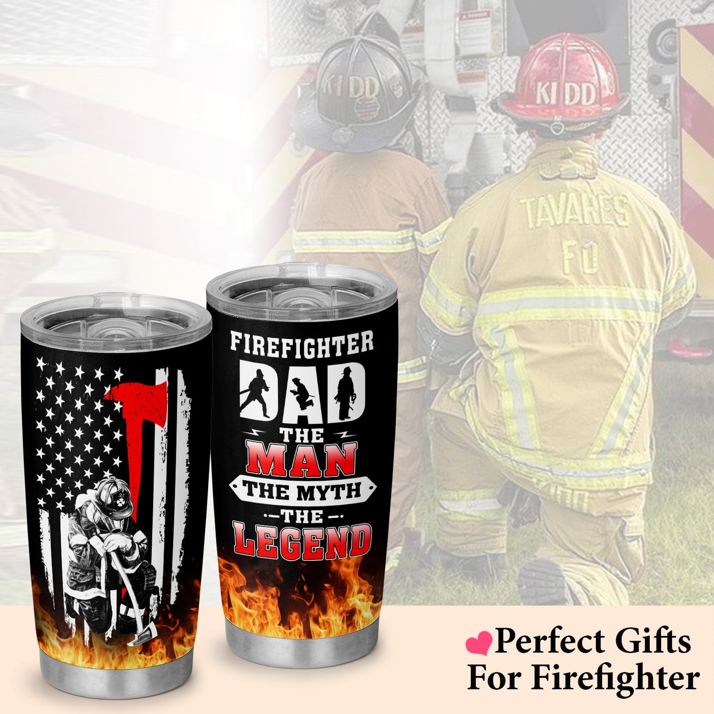 Firefighter Fathers Day Gifts Firefighter Dad 20Oz Tumbler