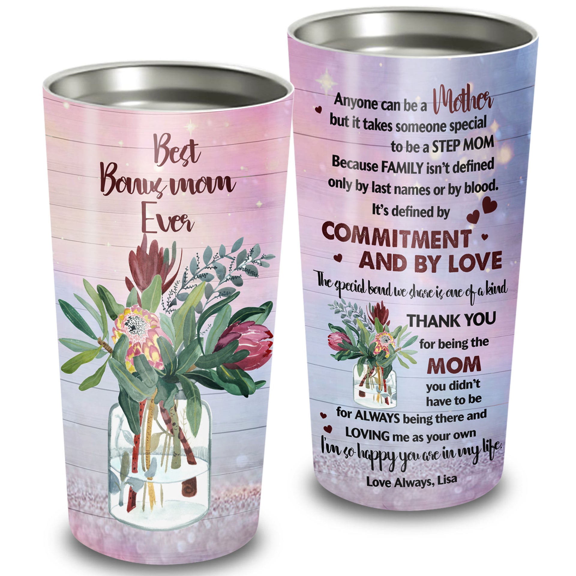 Best Bonus Mom Ever Made My Life Better 20Oz Tumbler – PERSONALIZEDWITCH