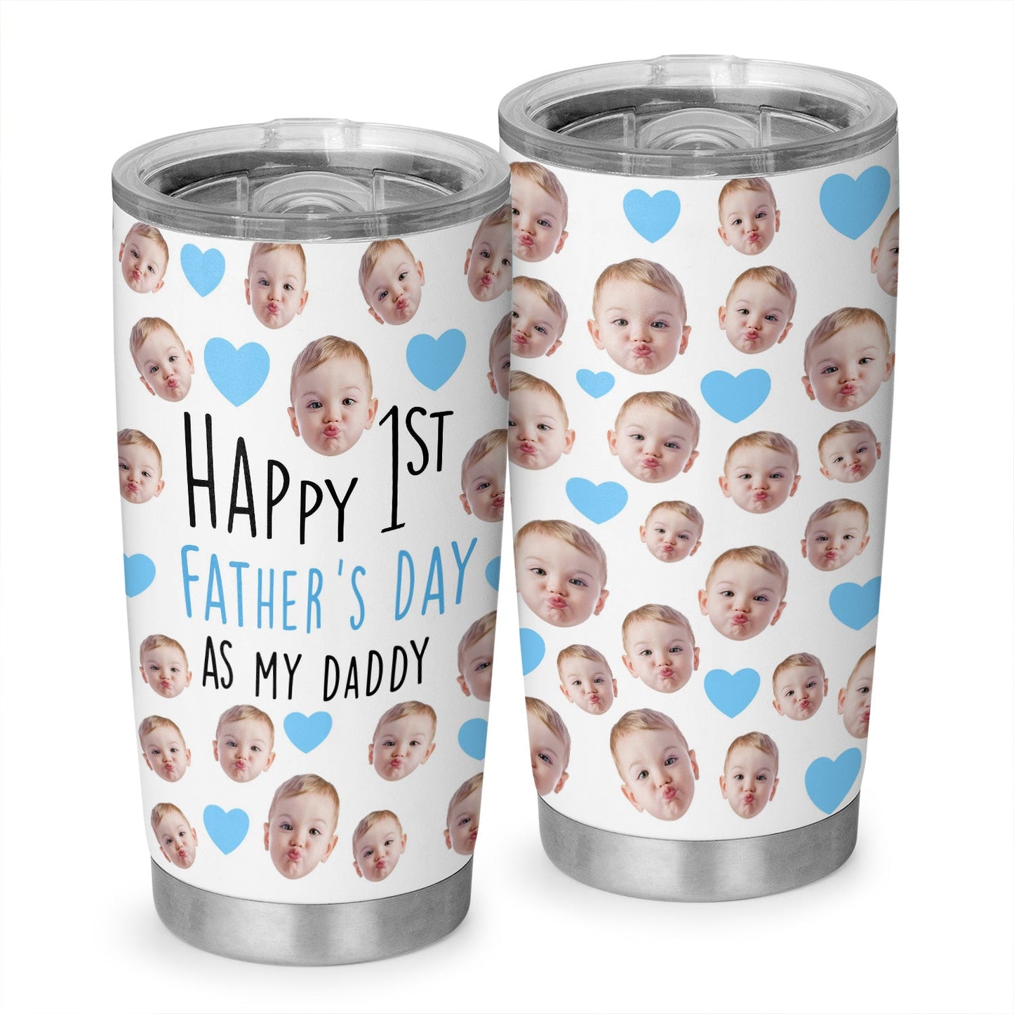 Happy 1St Fathers Day As My Daddy Personalized Photo 20Oz Tumbler