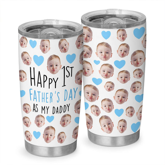 Happy 1St Fathers Day As My Daddy Personalized Photo 20Oz Tumbler