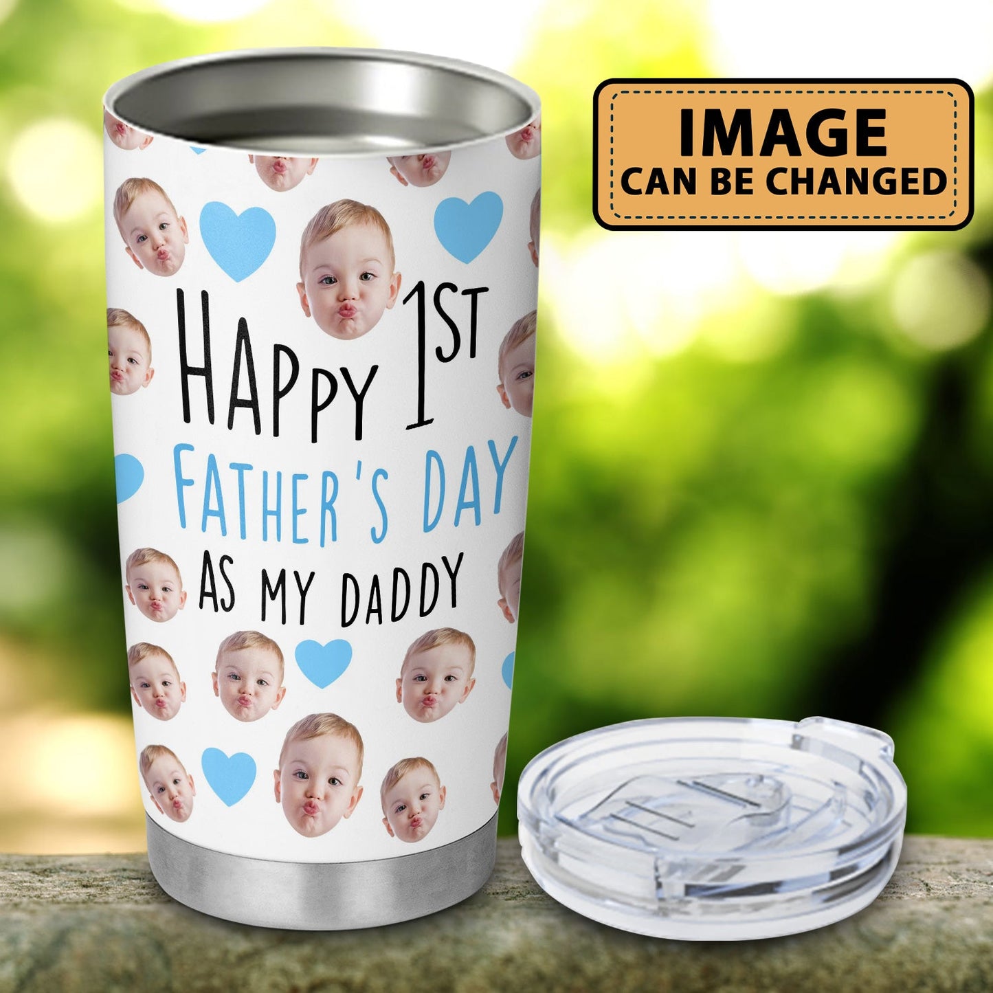 Happy 1St Fathers Day As My Daddy Personalized Photo 20Oz Tumbler