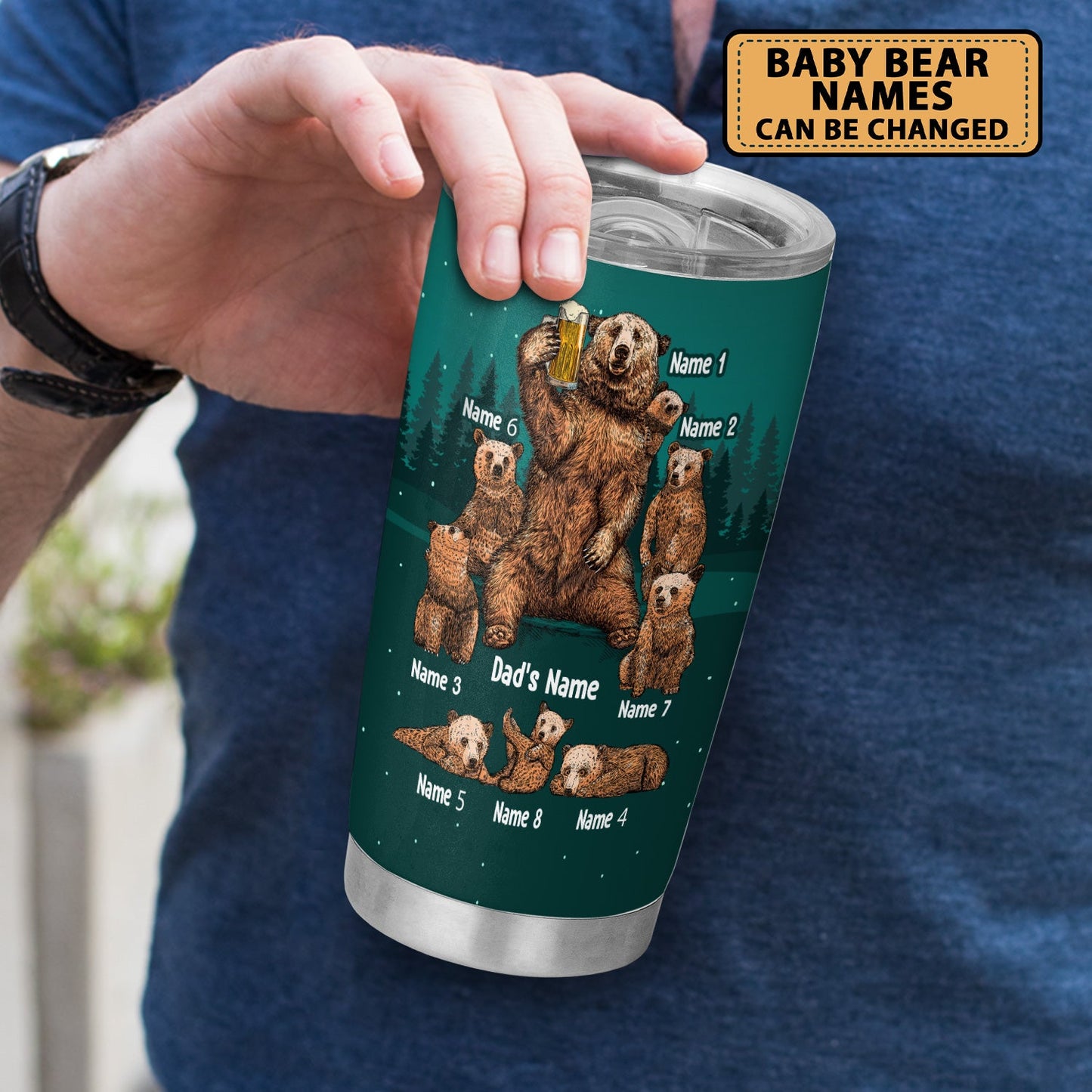 Dad Bod Father Figure Papa Bear Personalized 20Oz Tumbler