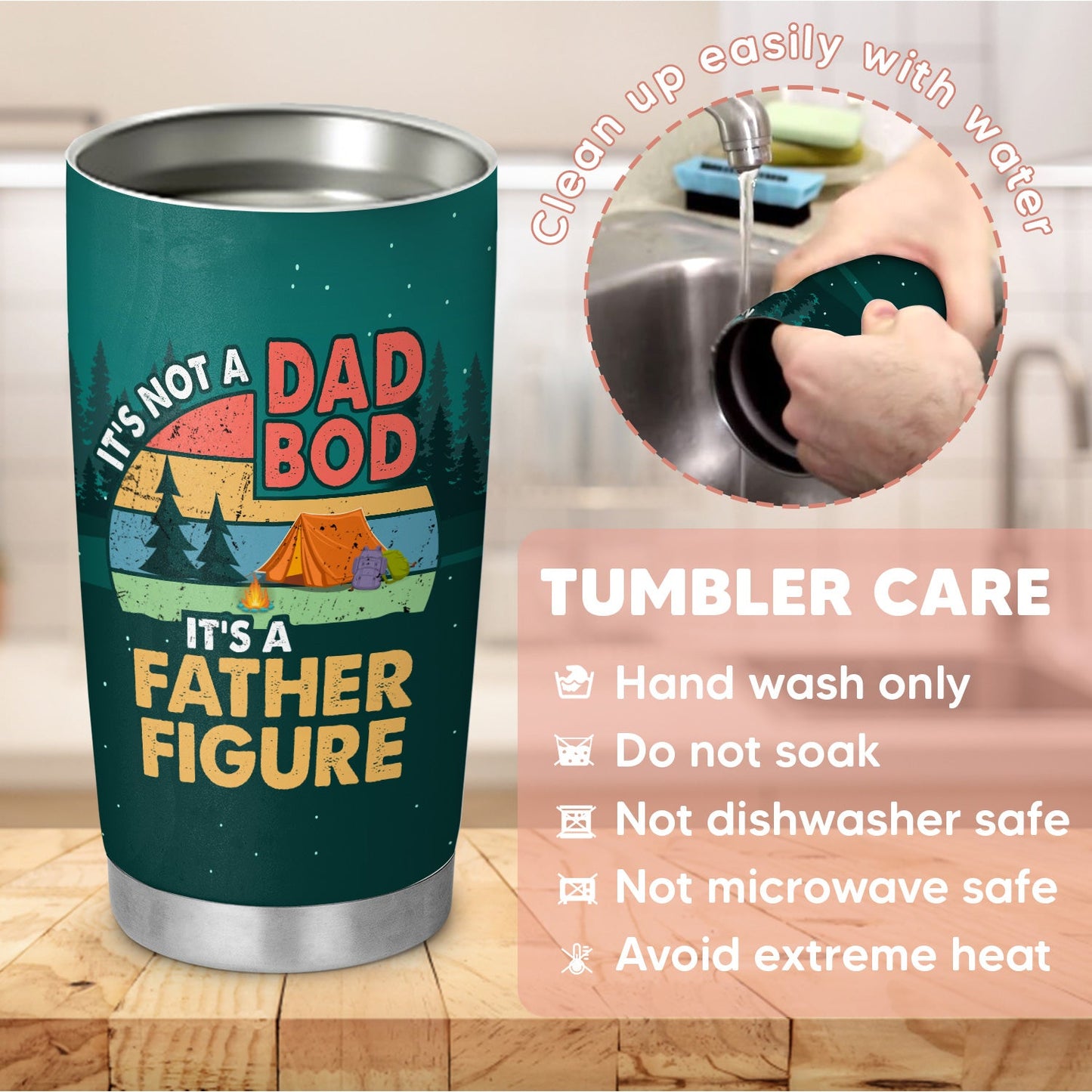 Dad Bod Father Figure Papa Bear Personalized 20Oz Tumbler