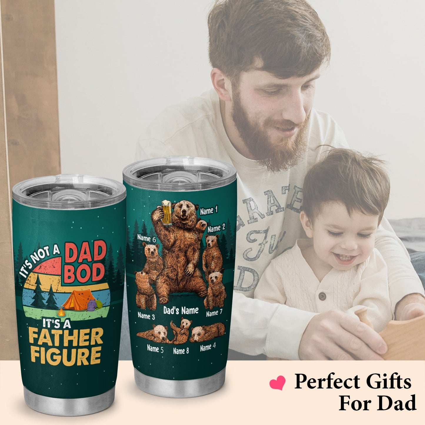 Dad Bod Father Figure Papa Bear Personalized 20Oz Tumbler