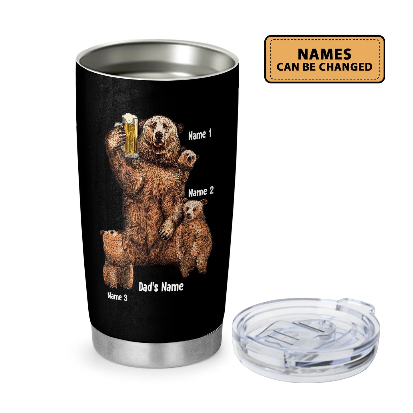 Dad Bod Daddy Papa Bear And Cubs Personalized 20Oz Tumbler