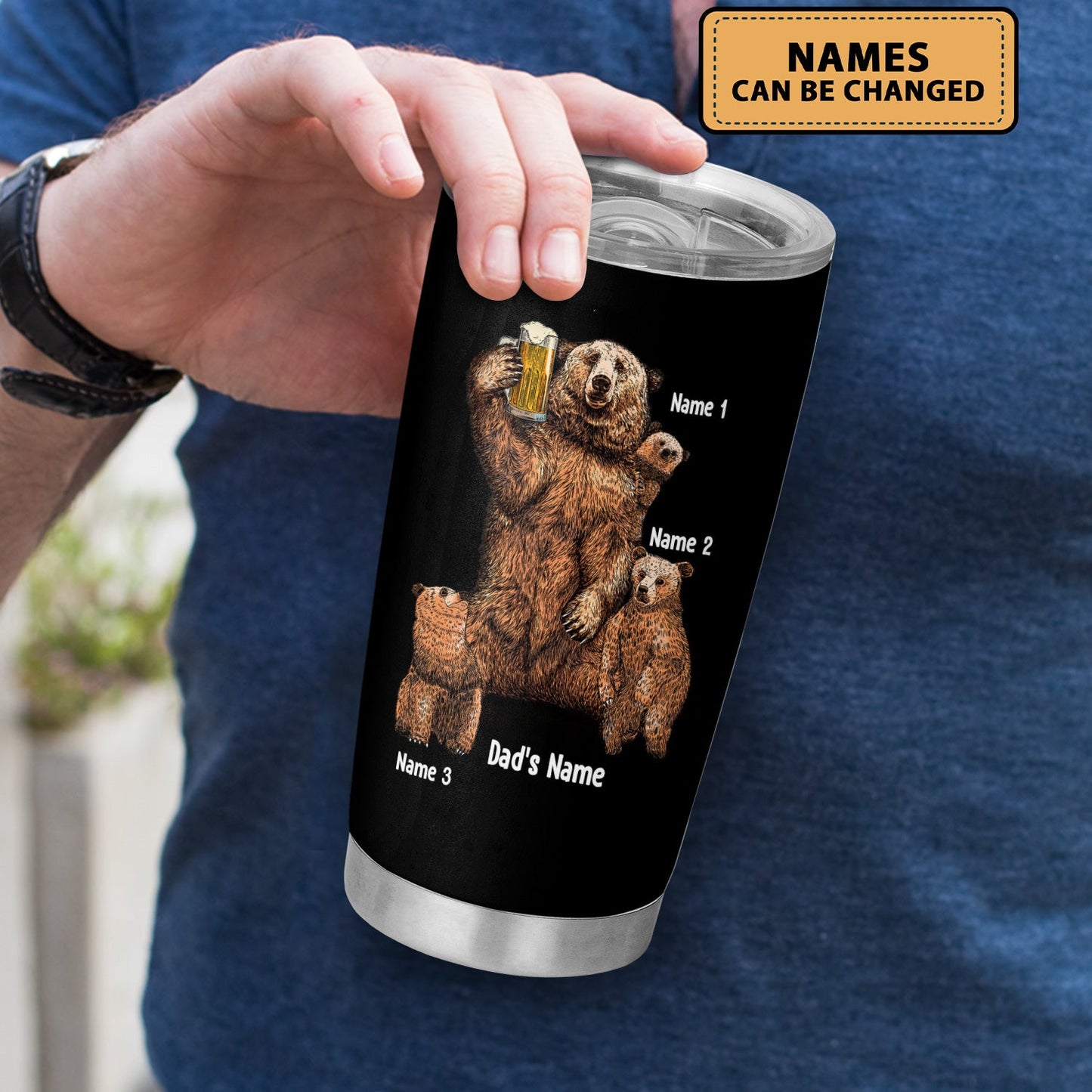 Dad Bod Daddy Papa Bear And Cubs Personalized 20Oz Tumbler