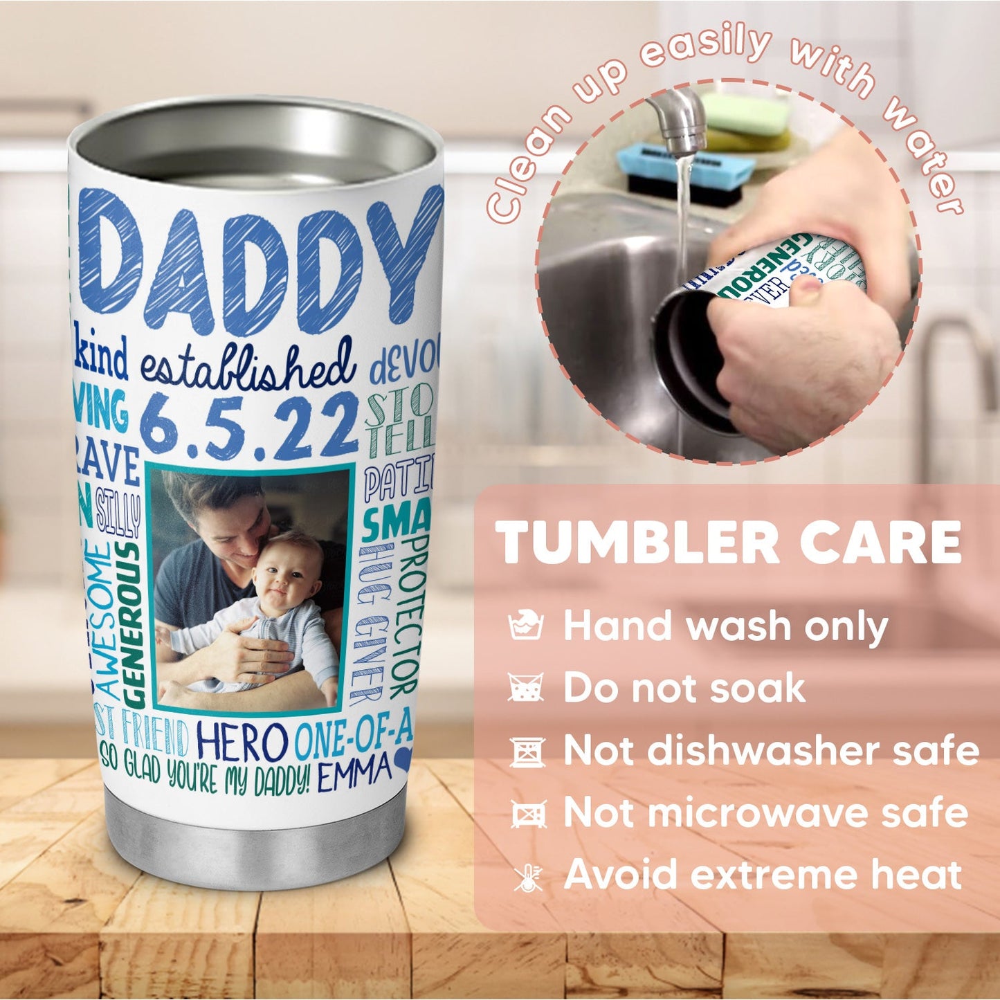 New Daddy First Fathers Day Personalized 20Oz Tumbler