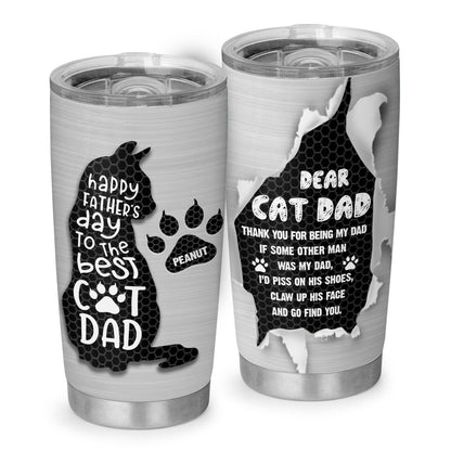 Happy Fathers Day To The Best Cat Dad Personalized Cat 20Oz Tumbler