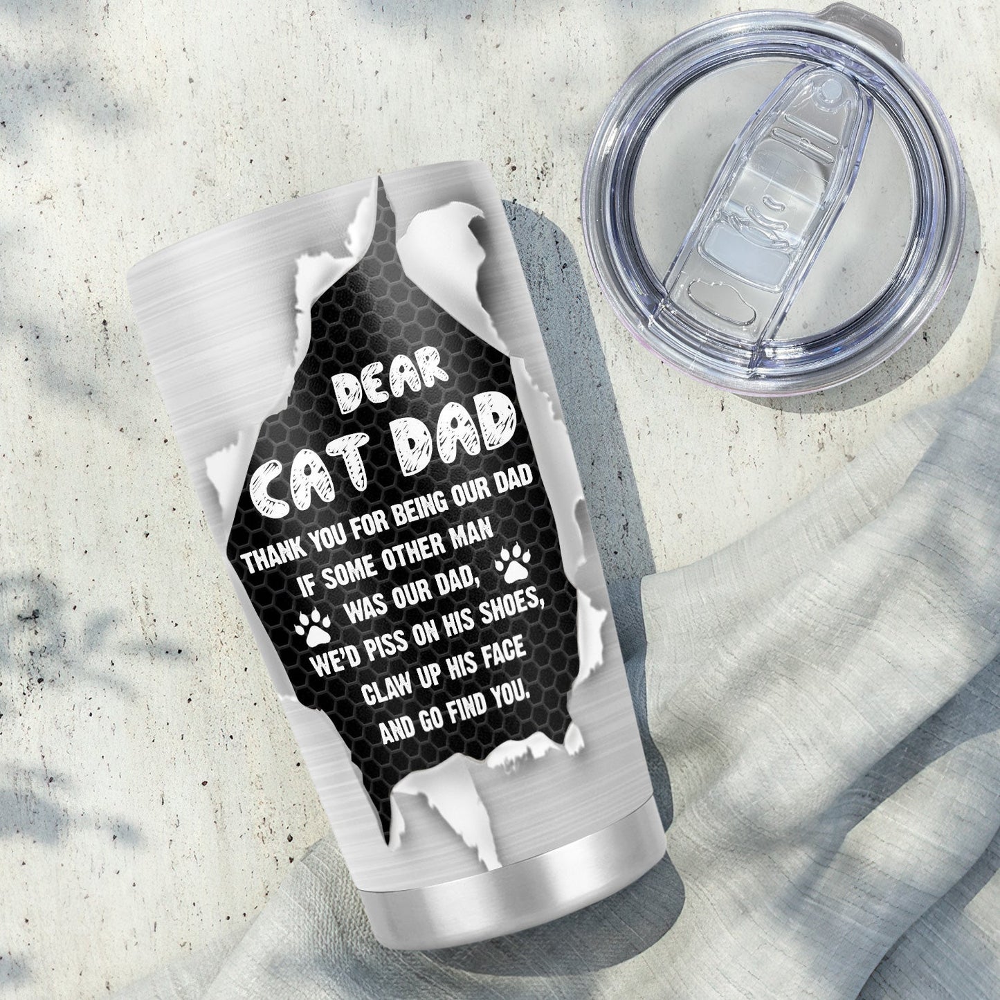 Happy Fathers Day To The Best Cat Dad Personalized Cat 20Oz Tumbler