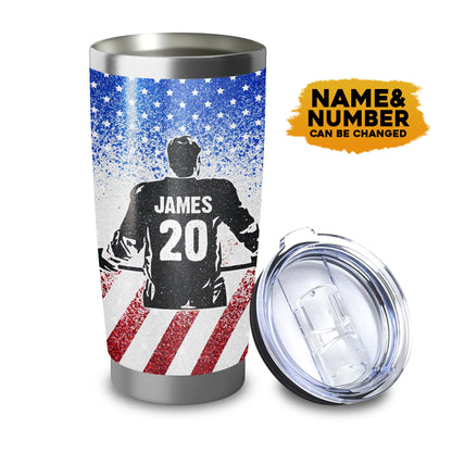 My Heart Is On That Ice Custom Name & Number 20Oz Tumbler