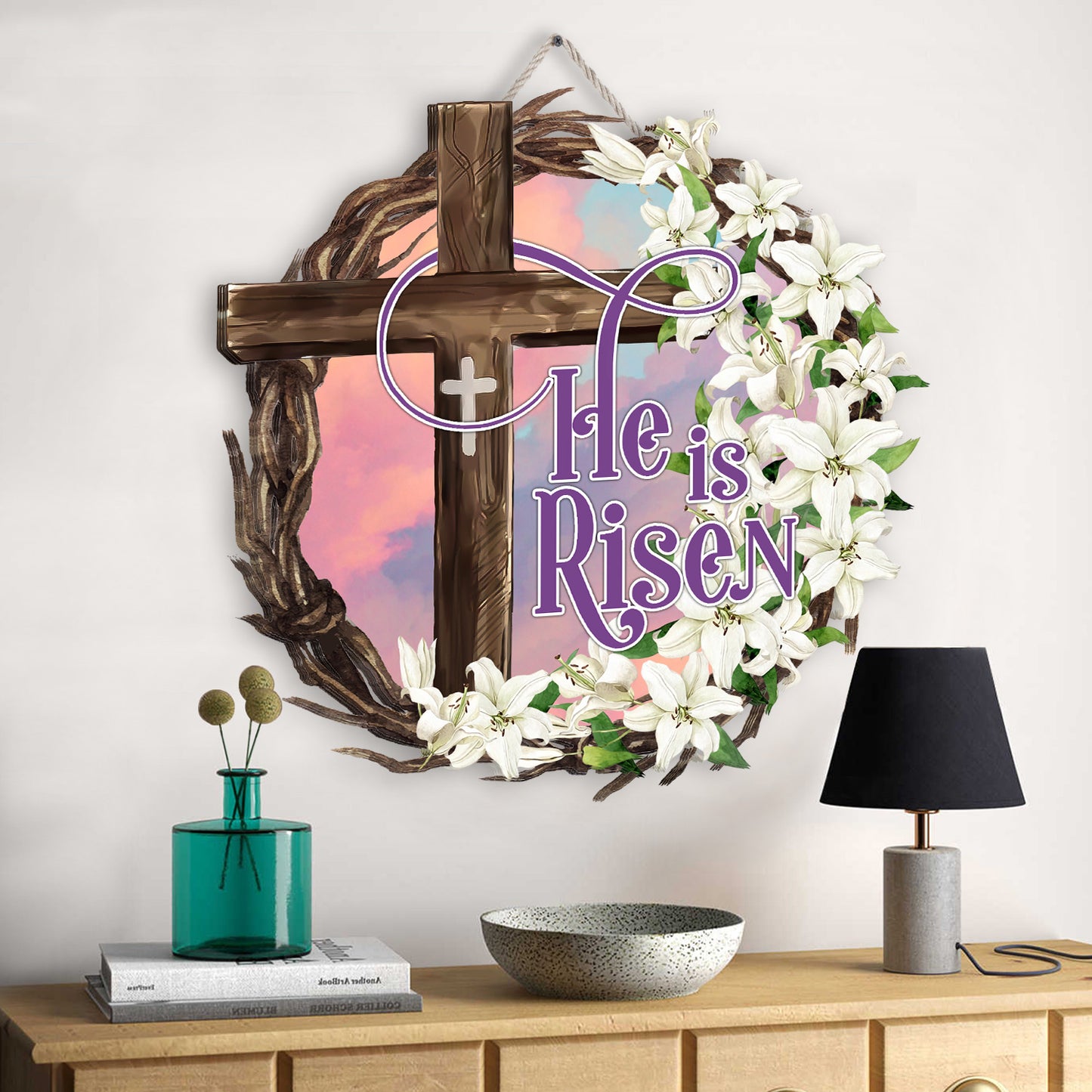 He Is Risen Easter Wooden Sign Personalizedwitch